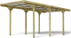 Cochera de Madera Jean Individual 5,11 x 3,04 x 2,52 m con Techo Transparente