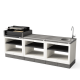 TUOZI - Barbacoa de Obra Prefabricada para Leña y Carbón Modelo Pack 3 Kitaway Grill con Fregadero y Estante (Hormigón texturizado - 255 x 63 x 115 cm) REF: T00291