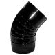 Codo vitrificado negro de 45° para tubo de estufa de 90 a 200 mm