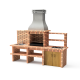 MOVELAR - Barbacoa de Obra Prefabricada para Leña y Carbón Modelo Luxor Royal - Outdoor kitchen (277 x 70 x 262 cm)