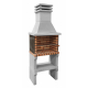 MOVELAR - Barbacoa de Obra Prefabricada para Leña y Carbón Modelo Iberia Plus XL (Gris, Naranja - 69 x 47 x 190 cm)