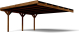 Cochera de Madera Victor Adosable Doble 6,02 x 5,11 x 2,52 m con Diseño Adosado