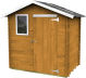 Caseta de Madera de 2,6 m² ALCE Bh16 Livia 198 x 130 cm Cobertizo de Jardín Color Alerce con Puerta Simple y Ventana Frontal