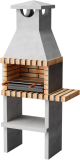 MOVELAR - Barbacoa de Obra Prefabricada para Leña y Carbón Modelo Niza/Zon Plus 1 con Caballete Lateral (Gris, Naranja - 91 x 46 x 46 cm) REF: M00323