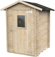 Caseta de Madera de 2,1 m² ALCE Bh19 Hobby 146 x 146 cm Cobertizo de Jardín con Puerta con Ventana y Suelo OSB3