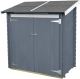 Caseta de Madera de 1,3 m² ALCE Bh16 Ambrogio 155 x 85 cm Caseta Adosada Pintada en Gris con Puerta Doble y Suelo OSB3