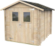 Caseta de Madera de 4,9 m² ALCE Bh19 Hobby 198 x 248 cm Cobertizo de Jardín Grande con Puerta Doble con Ventana y Suelo OSB3