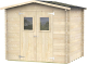 Caseta de Madera de 4,9 m² ALCE Bh19 Hobby 248 x 198 cm Cobertizo de Jardín con Puerta Doble con Ventana y Suelo Machihembrado