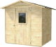 Caseta de Madera de 4,1 m² ALCE Vaniglia 200 x 207 cm Cobertizo de Jardín con Puerta con Ventana y Suelo Machihembrado
