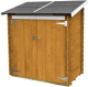 Caseta de Madera de 1,3 m² ALCE Bh16 Ambrogio 155 x 85 cm Caseta Adosada Color Alerce con Puerta Doble y Suelo OSB3