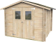 Caseta de Madera de 6,1 m² ALCE Bh19 Hobby 248 x 248 cm Cobertizo de Jardín XL con Puerta Doble con Ventana y Suelo OSB3