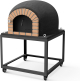 MOVELAR - Horno de Leña Exterior de Obra Modelo STROMBOLI (Negro - 100 x 100 x 157 cm) – Aislado con Corcho y 3 Mantas Cerámicas - REF: M00110