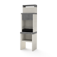 TUOZI - Barbacoa de Obra para Carbón Modelo PLAN 0 MAX (Gris/Blanco - 59 x 47 x 192 cm)