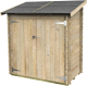 Caseta de Madera de 1,3 m² ALCE Bh16 Ambrogio 155 x 85 cm Caseta Adosada de Jardín con Puerta Doble y Suelo OSB3
