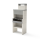 TUOZI - Barbacoa de Obra para Leña y Carbón Modelo VENIT FLEX PLUS HOTTE (INOX) (Gris/Blanco)