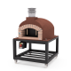 MOVELAR - Horno de Leña Exterior de Obra Modelo OLYMPUS MONS (Burdeos - 130 x 130 x 161 cm) – Aislado con Corcho y 3 Mantas Cerámicas - REF: M00579