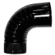 Codo de estufa vitrificado negro de 120 mm 90° - Codo curvo para tubos de estufa
