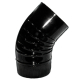 Codo de estufa vitrificado negro de 110 mm 45° - Codo de evacuación para estufas