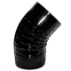 Codo de estufa vitrificado negro de 175 mm 45° - Codo de acero vitrificado resistente