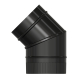 Codo de estufa liso vitrificado negro de 150 mm 45° - Con chapa de 0,5 mm