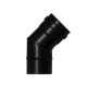 Codo vitrificado negro para estufa pellet Ø80 mm 45° - Ideal para calderas y chimeneas