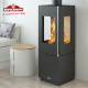 BRONPI - Estufa de Leña Cristal a 3 Caras Modelo BOMBAY-3C de 6 kW