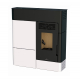 BRONPI - Estufa de Pellets Extraplana Negro y Blanco Modelo CLARA de 10 kW