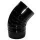 Codo de estufa vitrificado negro de 120 mm 45° - Ideal para estufas de pellet