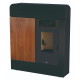 BRONPI - Estufa de Pellets Extraplana Negro Brillo con Acabado Efecto Madera Modelo DORA-NB de 11 kW