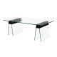 Mesa Baja SELENE caballetes de madera y cristal templado 120 x 60 x 42 cm