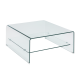 Mesa Baja DREW cristal curvado con estante inferior 60 x 60 x 38 cm