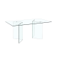 Mesa OTISH de 180 x 90 cm en Cristal Transparente