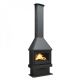 BRONPI - Chimenea de Leña Metálica Frontal con Turbina Modelo LISBOA 12 kW