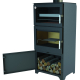 BRONPI - Estufa de Leña con Horno y Leñero Incluido Modelo MURANO-L de 14 kW