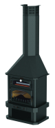 BRONPI - Chimenea Metálica con Horno Modelo EBRO 14 kW