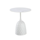 Mesa CAVEZZO Baja Blanca con Tapa Cerámica Mármol Blanco 50 cm de Diámetro