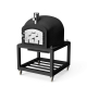 Horno de Leña Exterior de Obra Modelo KITAWAY (Negro - 120 x 120 x 170 cm) – Aislado con Corcho y 3 Mantas Cerámicas - REF: 4090 - TUOZI