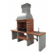 MOVELAR - Barbacoa de Obra Prefabricada para Leña y Carbón Modelo Altea Plus (Gris, Naranja - 268 x 70 x 255 cm) REF: M00043