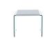 Mesa Baja ARISTON tapa DM lacada blanca y laterales de cristal curvado 60 x 63 x 48 cm