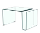 Mesa ATLANTIS Baja de 42 x 38 cm en Cristal Curvado Transparente