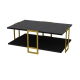 Mesa Baja SIENA Bilaminado Mármol Negro con Metal Dorado 91,5 cm