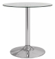 Mesa BERNIE 60R Cromada con Tapa de Cristal Templado 60 cm de Diámetro
