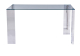 Mesa de Comedor Modelo BETSY acero inoxidable y cristal templado transparente 160 x 90 x 74 cm