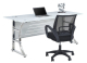 Mesa de Oficina CADORE Vidrio Templado Super Blanco 160 x 80 cm
