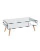 Mesa Baja HOLANDA madera haya y cristal curvado transparente 110 x 55 x 45 cm