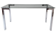 Mesa LAINEY de 140 x 80 cm en Acero Cromado con Tapa de Cristal