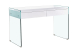 Mesa de Oficina LIMOGES laterales de cristal templado y cajonera blanca alto brillo 120 x 60 x 75 cm