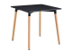 Mesa NURY Cuadrada de Madera de Haya con Tapa Lacada Negra 80 x 80 cm