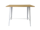 Mesa TOL Alta de 120 x 60 cm en Acero Blanco con Tapa de Madera Natural