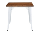 Mesa TOL EK WOOD de Acero Blanca con Tapa de Madera 80 x 80 cm